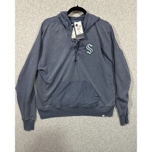 Fanatics‎ NHL Women's Seattle Kraken Snow Wash Navy Pullover Hoodie - Large NWT